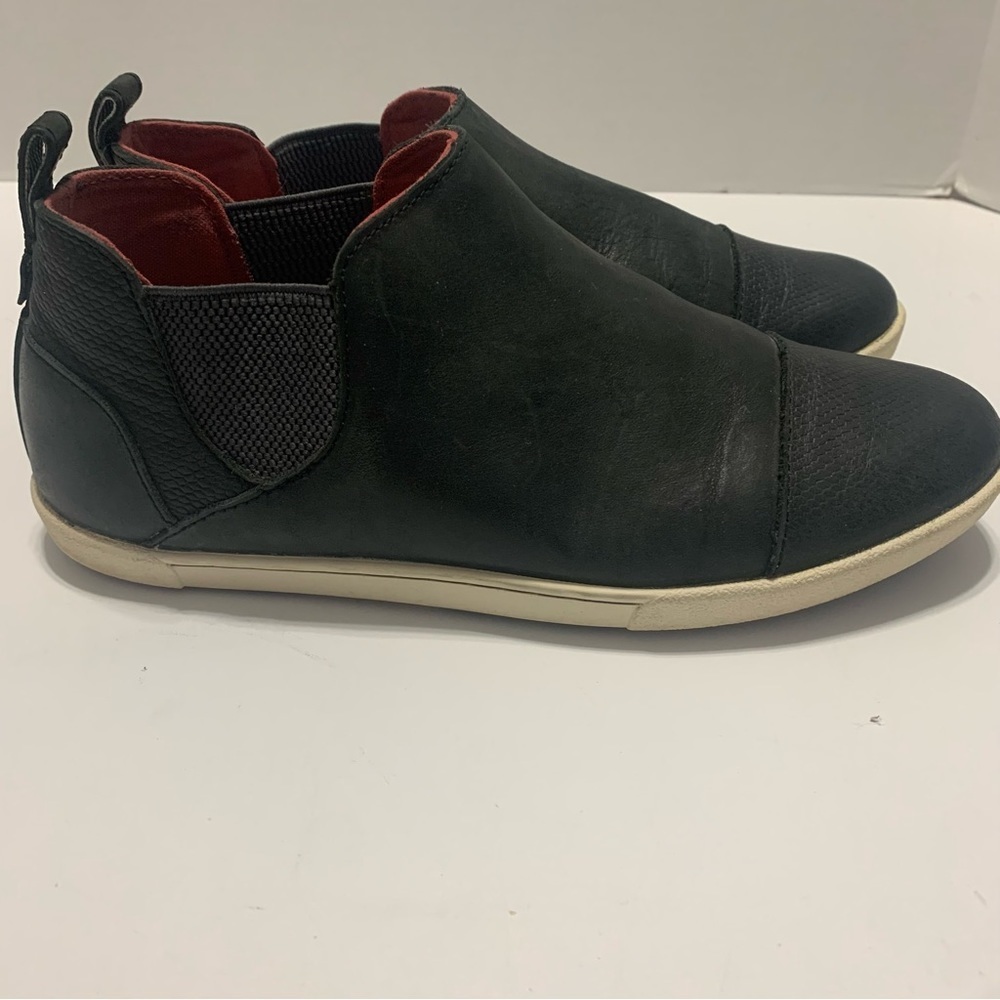 OluKai Black and Red Ankle Boots